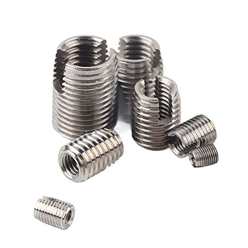 50 Pcs Threaded Inserts, Stainless Steel Inner Thread, self Tapping Insert Set with Storage Box, M3/M4/M5/M6/M8/M10/M12/M14/M16