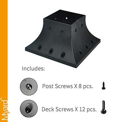 Myard 2-Pack 4x4 Post Base Cover (Actual 3.5x3.5 Inches) Skirt Flange - size: Post Base 4x4 (Qty 2)