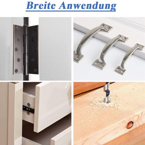 4 Pieces Self-Centering Hinge Drill Bits, HSS Door Self-Centering Hinge Hole Opening Drill Bit Set with Allen Key, 5/64", 7/64", 9/64", 11/64"