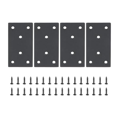 dophee 4PCS Black Stainless Steel Flat Mending Plates, 1.97" x3.94 - size: 100mm/3.94"