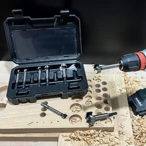 Forstner Bit Set 8Pcs Hex Shank, Wood Drill Bits Set with Multi Sided Shank - style: 8PCS