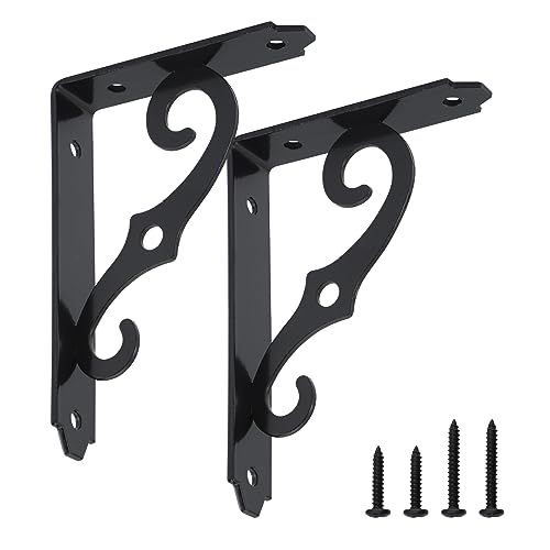 HOME MASTER HARDWARE Decorative Shelf Brackets, 5x3.5 inch, Black, 2 Pack - size: 5 x 3 1/2 Inch, style: Black-2Pack