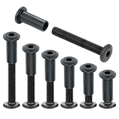 40 Sets Black Furniture Connector Bolts M6x40mm Binding Screws for Wood - color: M6x40mm-Black-D