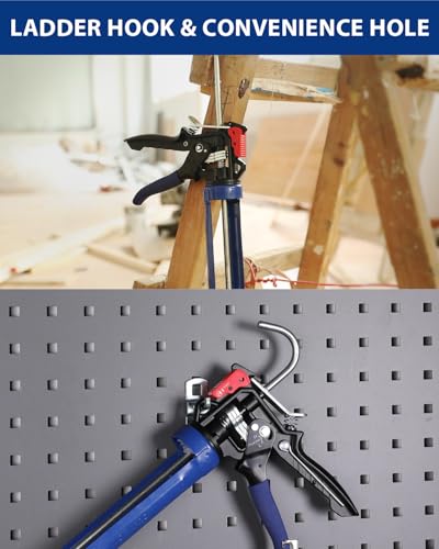 WORKPRO Caulking Gun, Hand Caulk Gun with Adjustable 9:1&18:1 Thrust Ratio - size: 10 oz