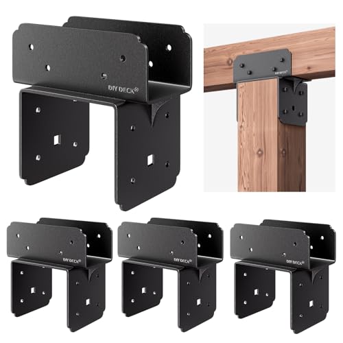 Post Tie Bracket Stainless Steel Beam Connector (4Pack, P6x6-B(4x4/4x6)) - size: P6x6-B(4x4/4x6), style: 4Pack