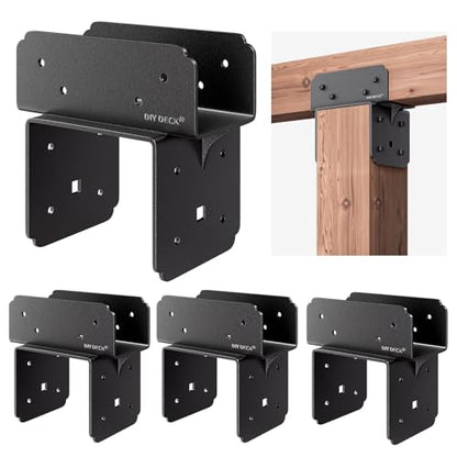 Post Tie Bracket Stainless Steel Beam Connector (4Pack, P6x6-B(4x4/4x6)) - size: P6x6-B(4x4/4x6), style: 4Pack