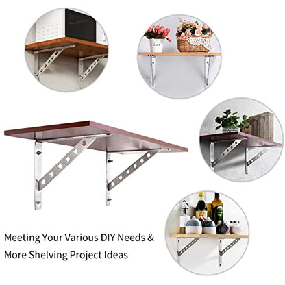 YUMORE 16 Inch Shelf Bracket, Heavy Duty L Bracket, 2 Pack - size: 16"(Soild)