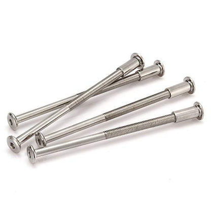80mm M6 Furniture Joint Connector Bolt & Cap Nut Kit 10pcs - size: 80mm (10pcs)