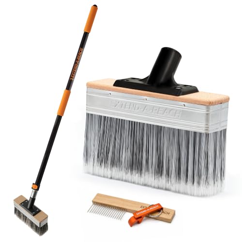 Deck Stain Brush with 8 ft Telescopic Extension Pole // 7" Professional Deck Stain Applicator for Wood Deck Stain Brush for Wood Fence, Floor, Walls and Outdoor Furniture