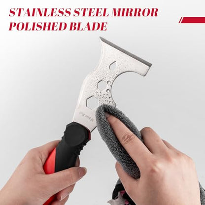 Mister Rui Metal Putty Knife, 2 Pack Paint Scraper, 13 in 1 Paint Scraper - color: Red, 2 Pack