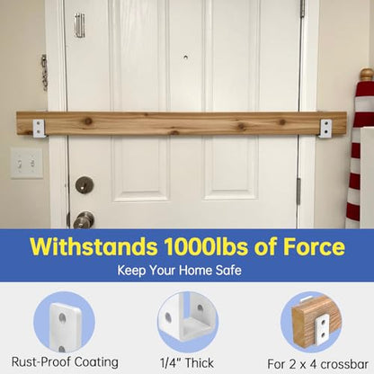 Heavy-Duty 2x4 Door Barricade Brackets 1/4" U-Shaped Hook Brackets - color: 2 pack-6MM (PRO)
