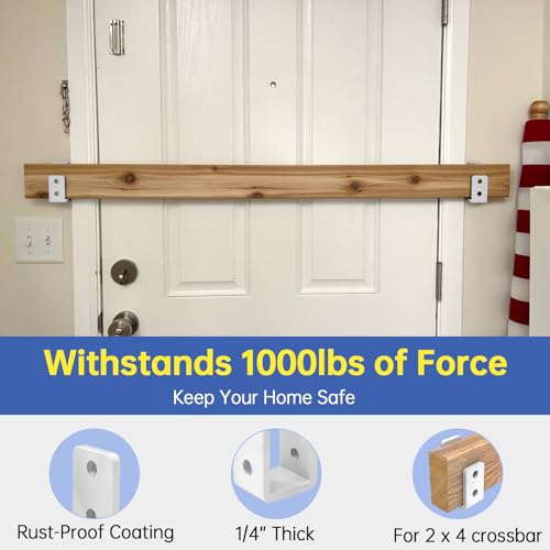 2x4 Door Barricade Brackets, 1/4" Thickened (8PCS) - color: 8 pack-6MM (PRO)