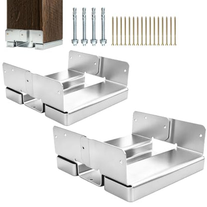 8x8 Post Base for Concrete, Inner Size 7.5"x7.5", 2 Pack, Silver - color: Silver, size: 8x8 2PCS