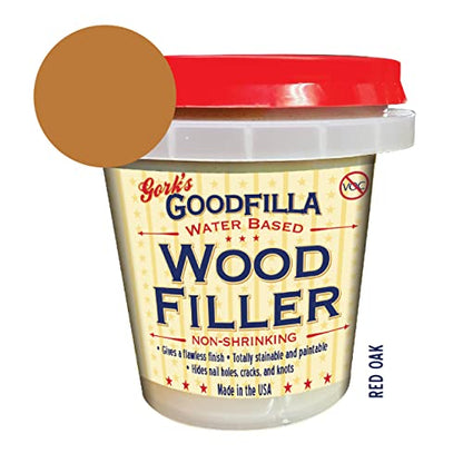 Goodfilla Red Oak, 8 oz, Wood and Grain Filler, Stainable, Tintable, Sandable, Zero Waste, Non-Toxic, USA Made - color: Red Oak, size: 8 oz
