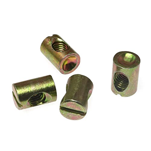 RLECS 12pcs M6 Pozidriv Slotted Barrel Nuts Cross Dowels Slotted Nuts Horizontal Hole Nut Hammer Embedded Nut for Furniture Beds Crib Chairs - M6 x 15mm (Pack of 2) - size: M6 x 15mm (Pack of 2)
