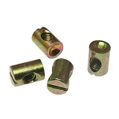 RLECS 12pcs M6 Pozidriv Slotted Barrel Nuts Cross Dowels Slotted Nuts Horizontal Hole Nut Hammer Embedded Nut for Furniture Beds Crib Chairs - M6 x 15mm (Pack of 2) - size: M6 x 15mm (Pack of 2)