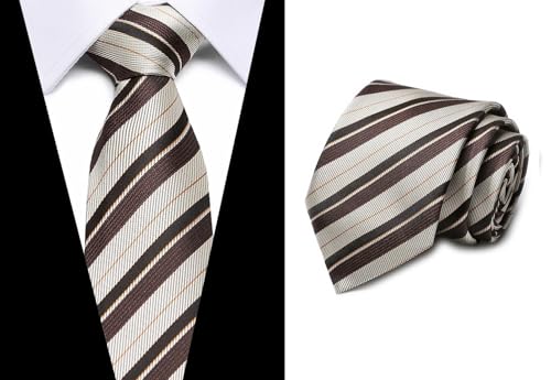 joy alice Tie For Men 6 PCS Necktie Woven Jacquard Neck Ties Set Neck Ties - color: Browngrey Black Yellow