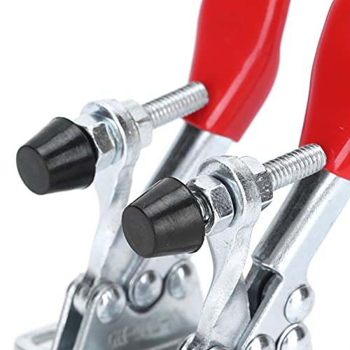 Toggle Clamp Fixture, 2Set Hold Down LD GH‑201‑A Clamping Quick LDGH 201AHand Clamps, Clamp, Hand Tools 30kg Holding Capacity GH201A Nonslip Red Tools, Horizontal with Acity for