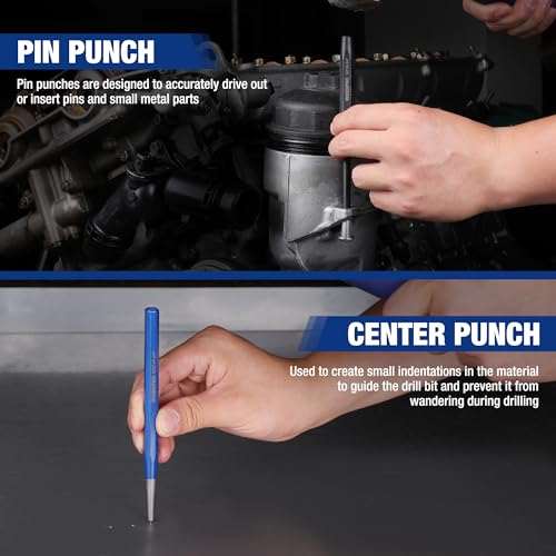 WORKPRO 30 PCS Heavy-Duty Punch and Chisel Set with Roll Pouch