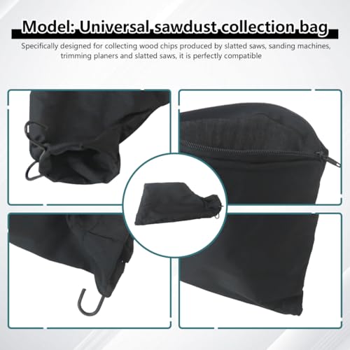 Miter Saw Dust Collection Bags | 4 Pack with Health-Focused Design | Zipper + Wired Stand | Reduces Wood Dust Inhalation | Fits for Dewalt, for Ryobi, for Kobalt, for Craftsman Saws
