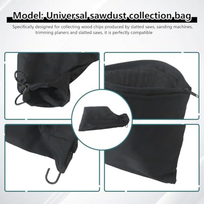 Miter Saw Dust Collection Bags | 4 Pack with Health-Focused Design | Zipper + Wired Stand | Reduces Wood Dust Inhalation | Fits for Dewalt, for Ryobi, for Kobalt, for Craftsman Saws