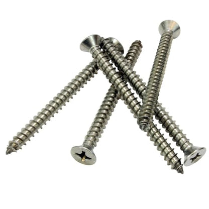 Bolt Dropper #14 X 3'' Stainless Steel Flat Head Phillips Wood Screw, (25 pc), 18-8 (304) Stainless Steel Sheet Metal Screws - Type A Point, Plain Finish - size: #14 X 3''