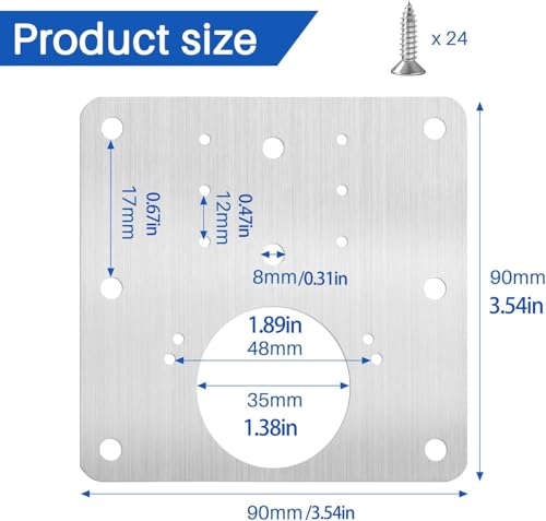 4PCS Cabinet Hinges Repair Plate | Door Hinge Repair Brackets Kit