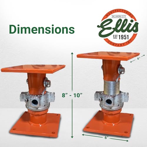 Ellis Light-Duty Lifting Shores, Adjustable Screw Jack Post, 8" to 10" - size: 8"–10"