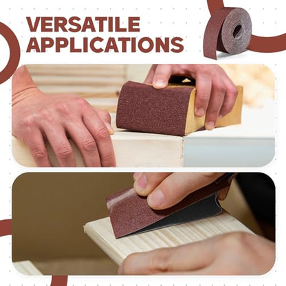 180 Grit Sandpaper Roll 3''x100 ft Long Continuous Emery Cloth Drum Sander Sand Paper Roll for Wood Furniture Finishing Metal Sanding Automotive Polishing, Wet and Dry Sanding, Aluminum Oxide - size: 180 Grit