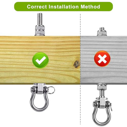 SELEWARE 2 Pcs Heavy Duty Bearing Swing Hangers Stainless Steel Swing Hooks - color: 2 Pack Bearing Hangers (7" X M2/5" Threaded Rod)