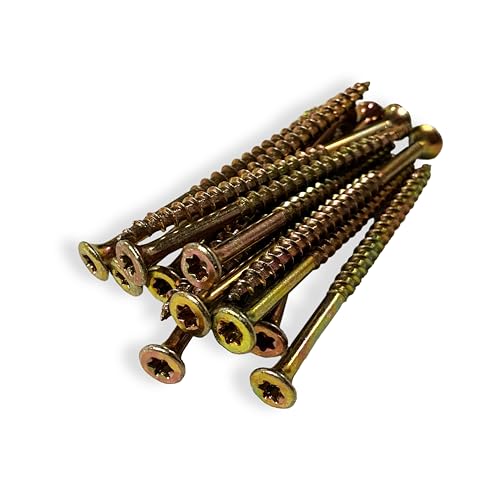 #9 x 3 Wood Construction Screws – Zinc Yellow Coated, Self-Drilling Point, Bugle Head, Torx Drive – Heavy-Duty Framing & Carpentry Screws – 250 Count - size: #9 x 3" (250 pcs)