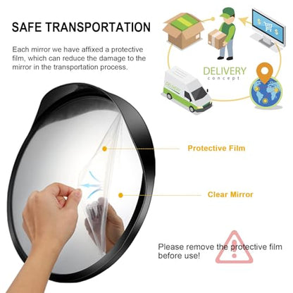 Angooni 16" Convex Driveway Mirror, Wide Angle View Blind Spot Mirror - size: 16inch