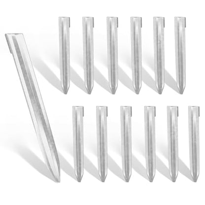 WORTH 13Pcs 8 in. Metal Landscape Edging Stakes, Silver Steel Garden Spikes - color: Silver, size: 8 Inch-13Pcs