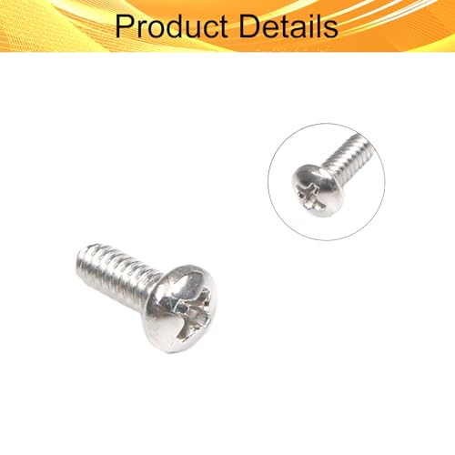 100PCS #6-32 x 3/8" Machine Screws, Phillips Pan Head, 304 Stainless Steel - size: 6#-32 x 3/8"