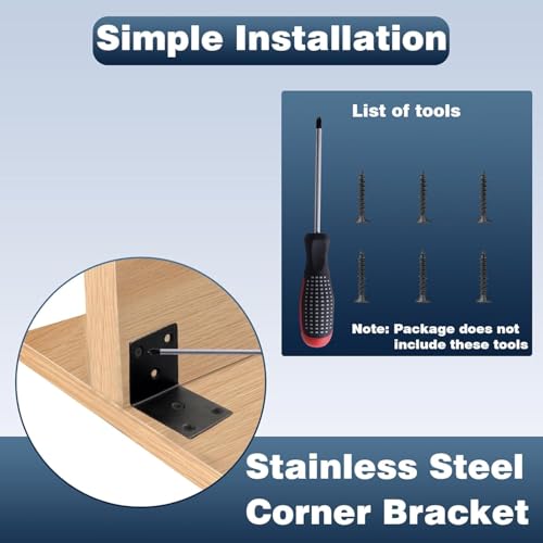 25PCS L Brackets, 1.5" 304 Stainless Steel Brackets,Black - size: 25PCS-1.5'' L Brackets