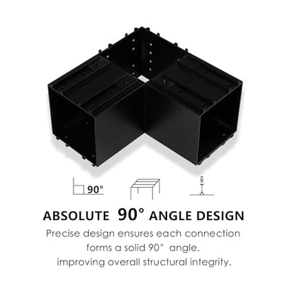 Kozyard Pergola Brackets, 4 Pack Kit 3-Way Right Angle Corner Bracket - color: Black/4Sets