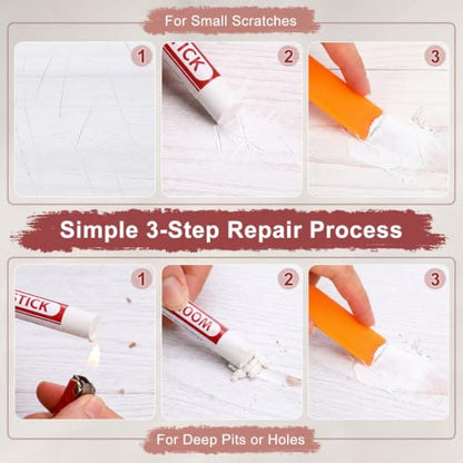 100 Pcs Wood Filler Sticks White Wax Crayons - color: White