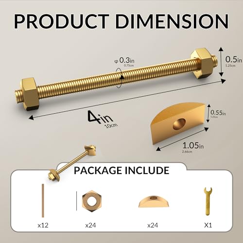 12Pcs Countertop Connector Bolts, M8x100mm Countertop Joint Fasteners, Furniture Fastening Connectors, Drawbolt/Bed/Butcher Block Joint Connector Kit,Miter Draw Bolt Countertop Flip Connector
