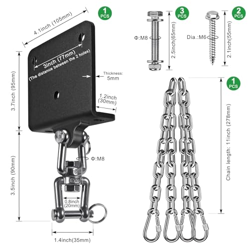 SELEWARE Heavy Duty Punching Bag Hanger, Steel I Beam Clamp for Heavy Bag - color: D: Beam Mount Punching Bag Hanger with Chain