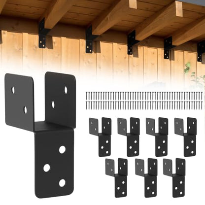 8-Pack 2x4 Post Caps Tie Bracket Beam Header Strap Mount for Wood - size: 2''X4'', style: Style 2