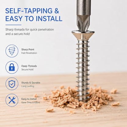 Self Tapping Screws 345Pcs Flat Head Phillips Wood Self Drilling Screws
