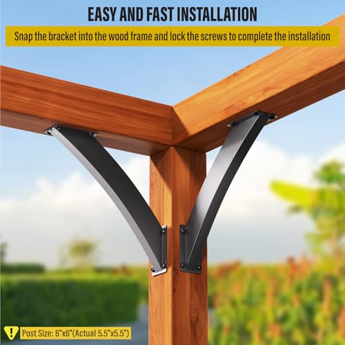 Heavy Duty 45 Degree Angle Support Bracket 2"×4" (Actual: 1.5"×3.2") Wood Beam Support Hardware Degree Post Bracket for Gazebos Pagola Porches 4Pcs - size: 2"×4"