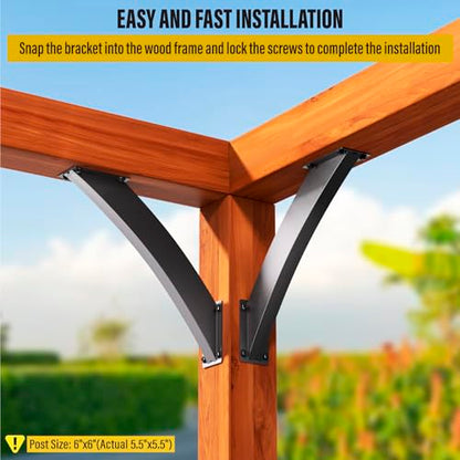 Heavy Duty 45 Degree Angle Support Bracket 2"×4" (Actual: 1.5"×3.2") Wood Beam Support Hardware Degree Post Bracket for Gazebos Pagola Porches 4Pcs - size: 2"×4"