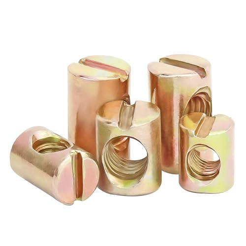Qrity 20 PCS M6 Barrel Nuts M6x13mm Furniture Barrel Nuts, Cross Dowels Slotted Nuts for Furniture Beds Crib and Chairs - size: M6x13mm
