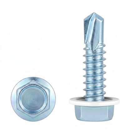 300PCS #10x1 Self Tapping Metal Screws for Roofing Wood Hex Zinc Plated