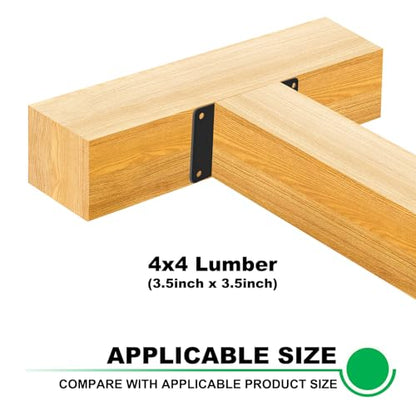 4pcs 3.5x6.5 Post Bracket for 4x4 Wood Post Anchor Base Black - size: I-6.5x3.5