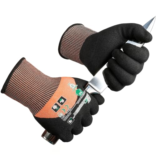 Schwer 12 Pairs A6 Cut Resistant Gloves, 3/4 Dipped Coating, CR3709, M - size: Medium, style: 12 Pairs