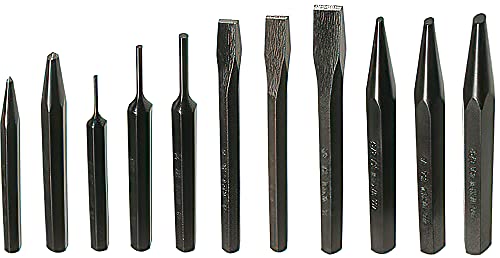 Mayhew Pro 61411 Punch and Chisel Set, 11-Piece - color: Black Oxide Finish, size: 11-Piece
