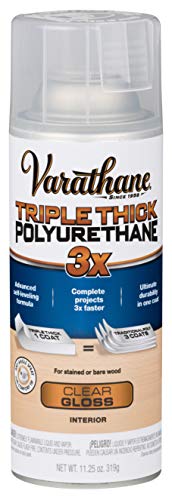 Varathane Triple Thick Polyurethane Gloss Wood Finish Spray - size: 0.35 Quart Spray (Pack of 1), style: Gloss