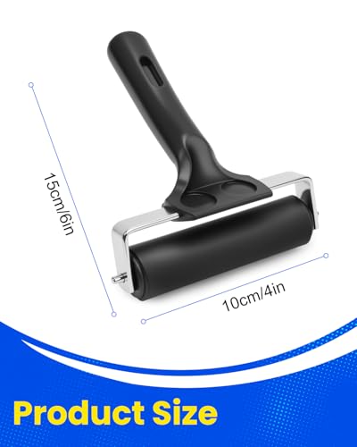 UCEC 1 Pack Rubber Brayer Roller for Printmaking Durable Ink Roller 4 Inch - color: 4 Inch-Black